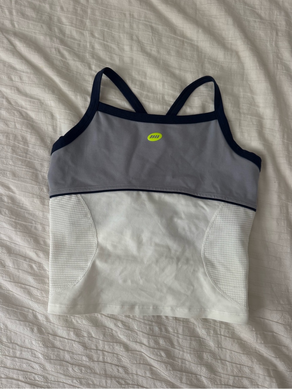 Dairy Boy DB Sport Gray and White Women's Tank with Navy Trim